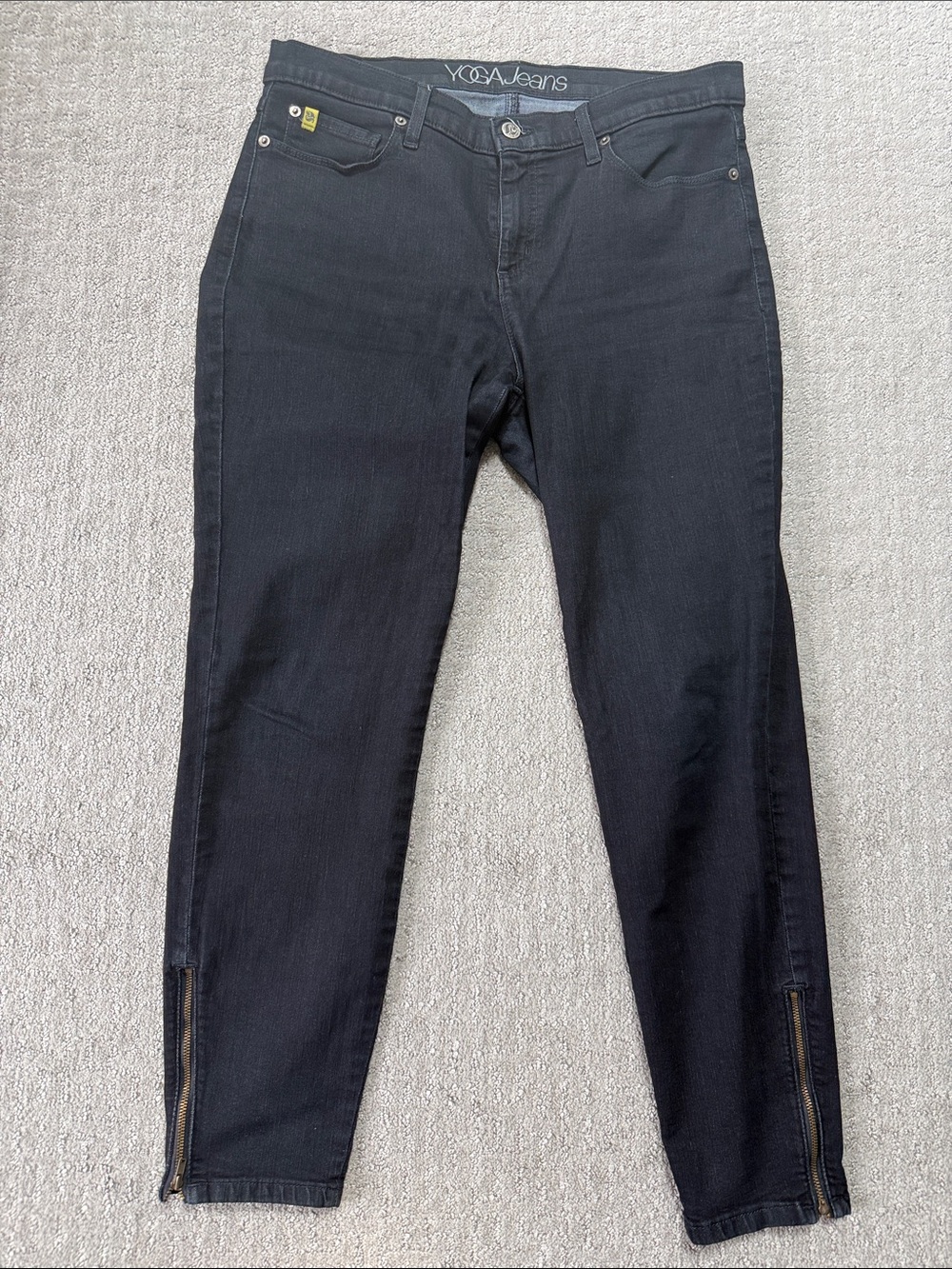 Yoga Jeans - Women's Black Skinny Jeans with Ankle Zippers